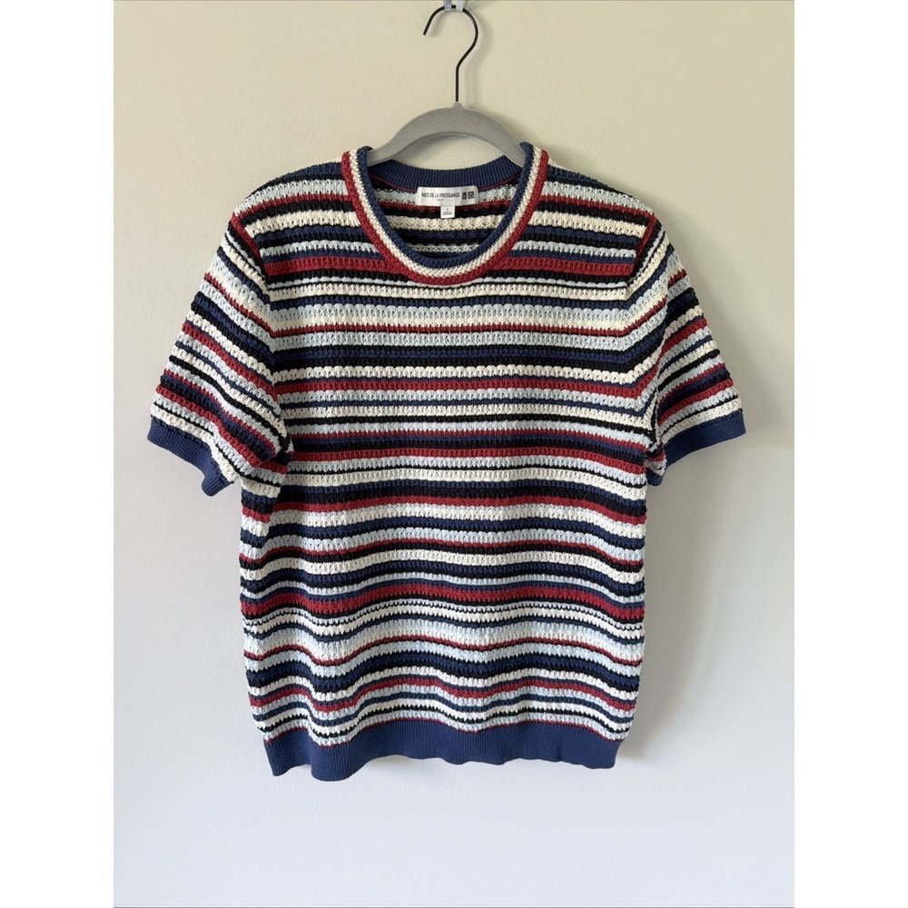 Ines de la Fressange Uniqlo SS Sweater Red White Blue Size L Summer Nautical